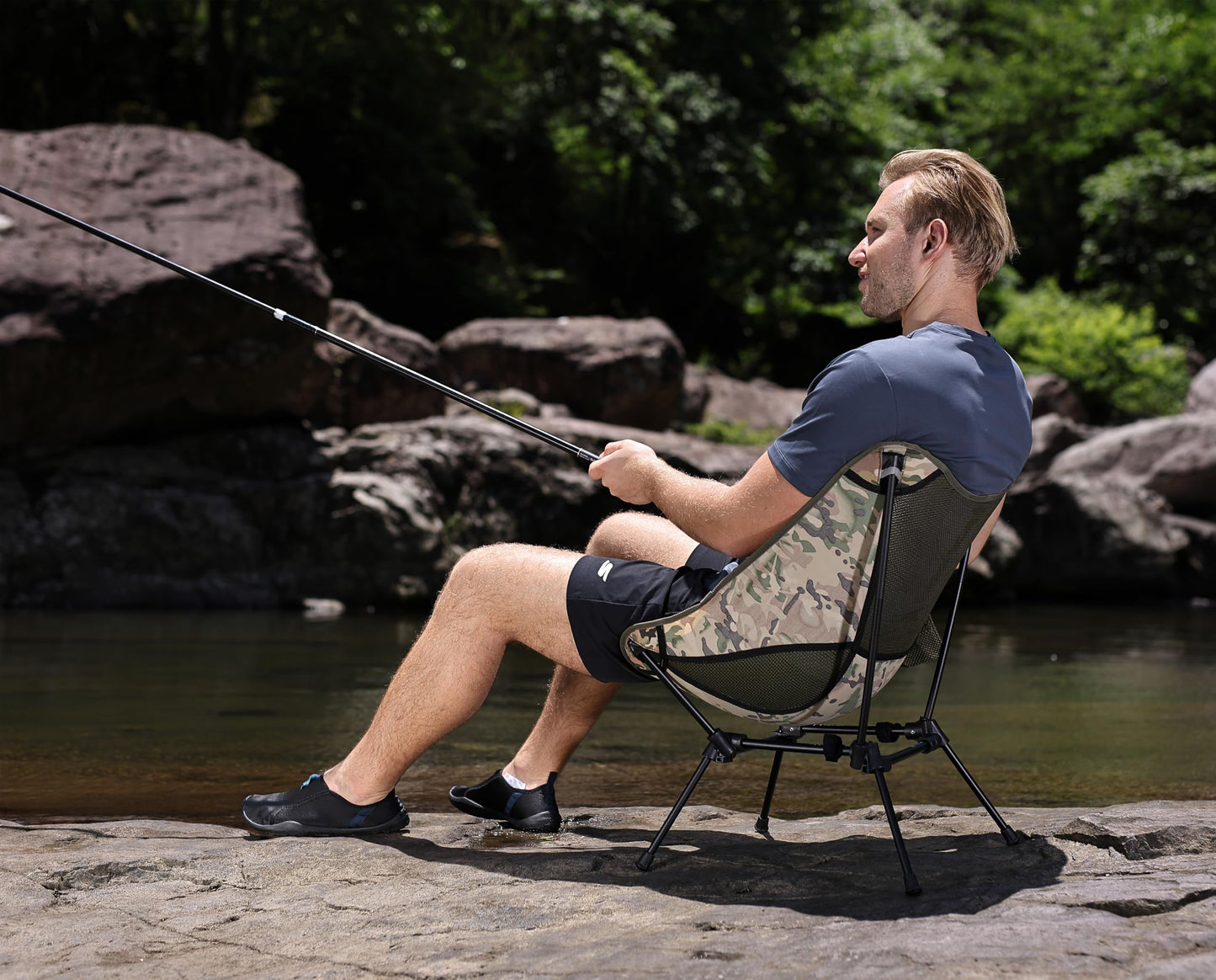 MARCHWAY Ultralight Folding Camping Chair, Heavy Duty Portable Compact for Outdoor Camp, Travel, Beach, Picnic, Festival, Hiking, Lightweight Backpacking (Camo)