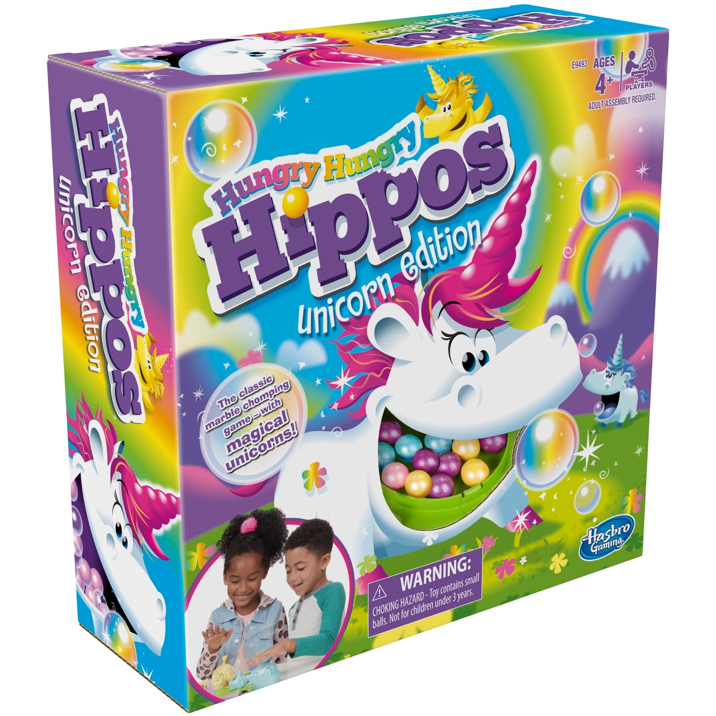 Hasbro Gaming Hungry Hippos Unicorn Edition Pre-School Board Game for Kids Ages 4 and Up; 2-4 Players (Amazon Exclusive)