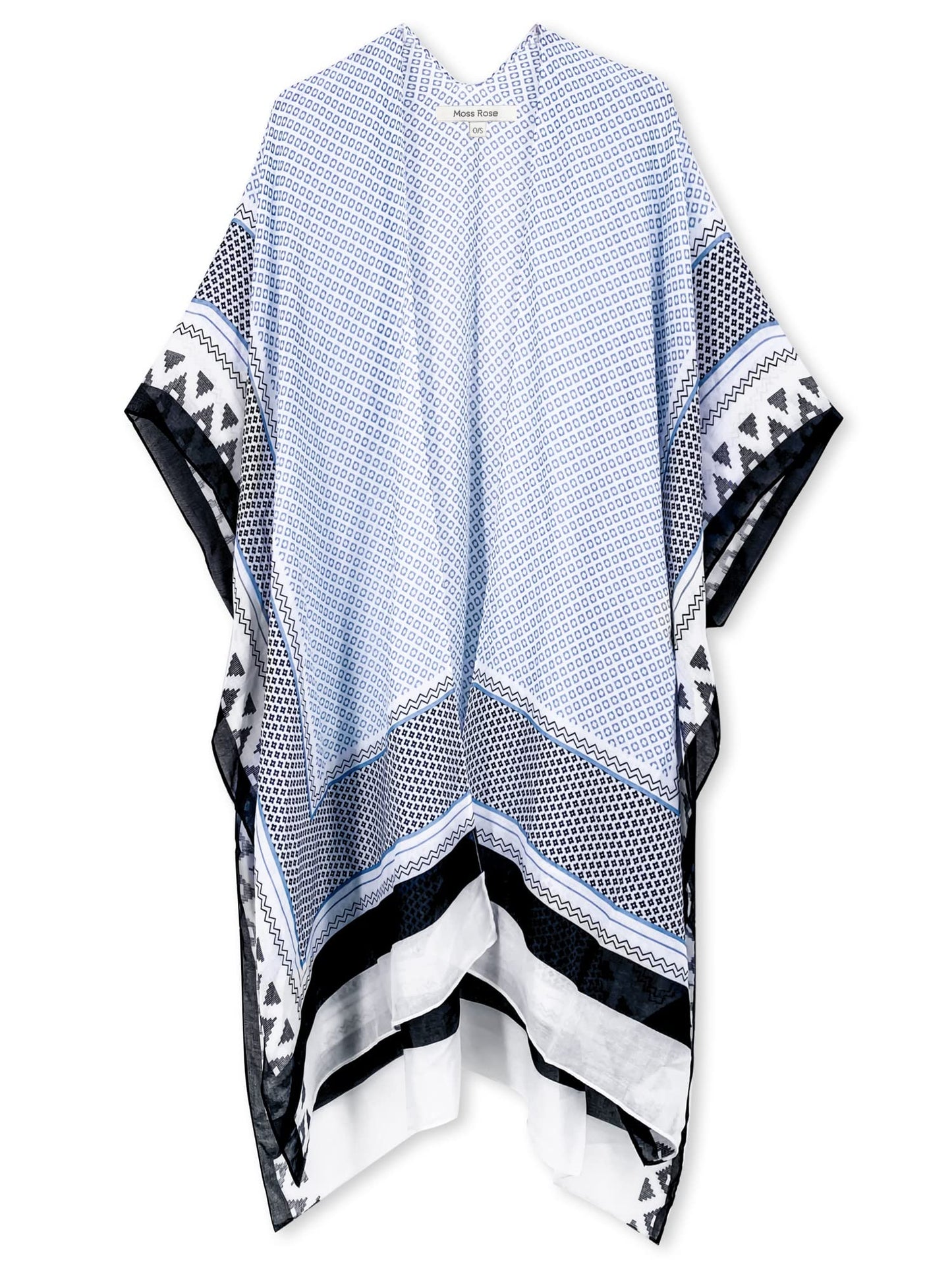 Moss Rose Women's Beach Cover up Swimsuit Kimono with Bohemian Floral Print, Loose Casual Resort Wear