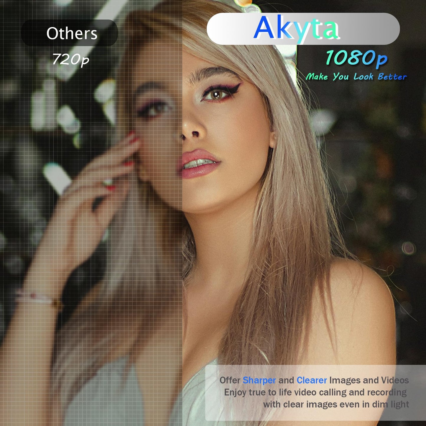 Akyta Webcam, 1080p Webcam for pc,with Noise-Canceling Microphone/Privacy Cover,Wide Angle 110°, Plug and Play USB Web Camera for Desktop Computer PC Laptop Mac Video Calling/Streaming/Zoom Conference