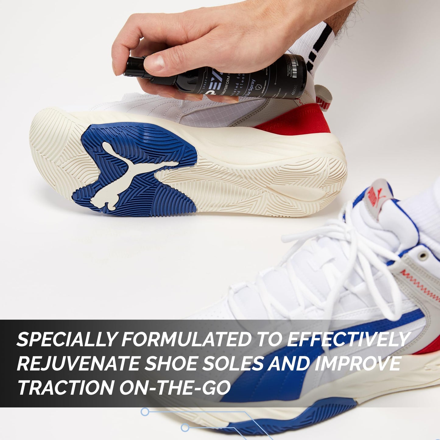 GRIPEXX 2 in 1 Sports Shoe Grip Spray, Provides Traction and Rejuvenates Soles. Multipurpose Grip Spray for Improving Basketball Shoe Grip. Anti Slip & Performance Enhancer