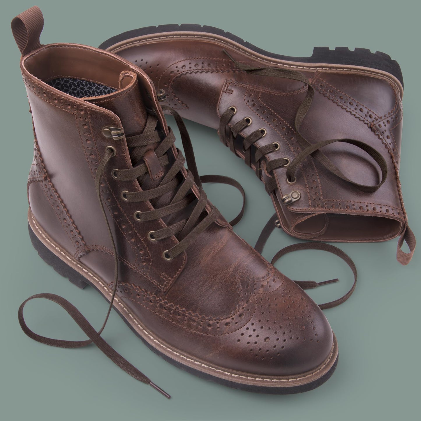 Miscly Flat Waxed Cotton Shoe Laces for Boots, Sneakers, and Shoes – Multiple Lengths and Colors Available (45", Dark Brown)