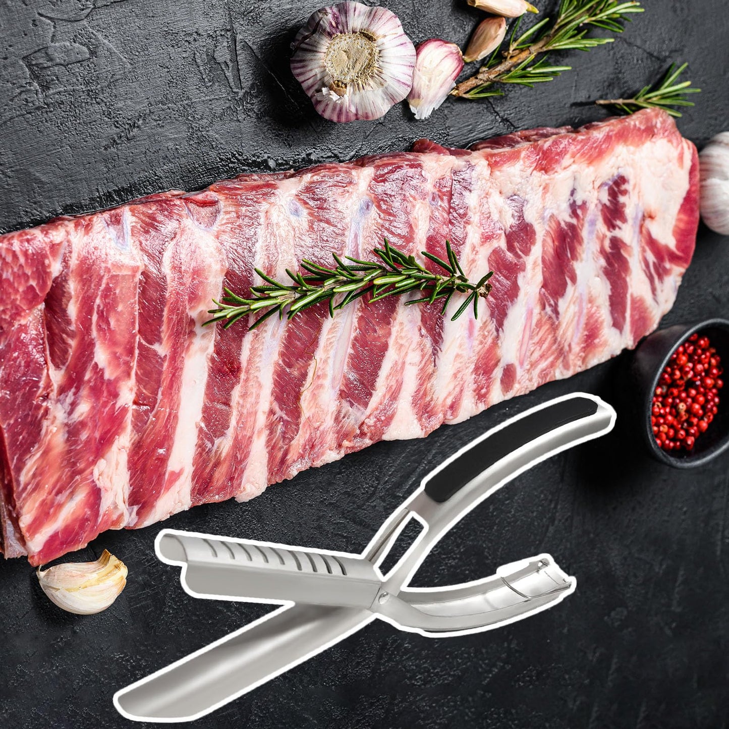 Rib Prep Tool Pro, Stainless Steel Rib Membrane Remover Tool, BBQ Rib Skinner, Ergonomic Design for Effortless BBQ Rib Preparation, Barbecue Enthusiasts & Chefs (1PC)