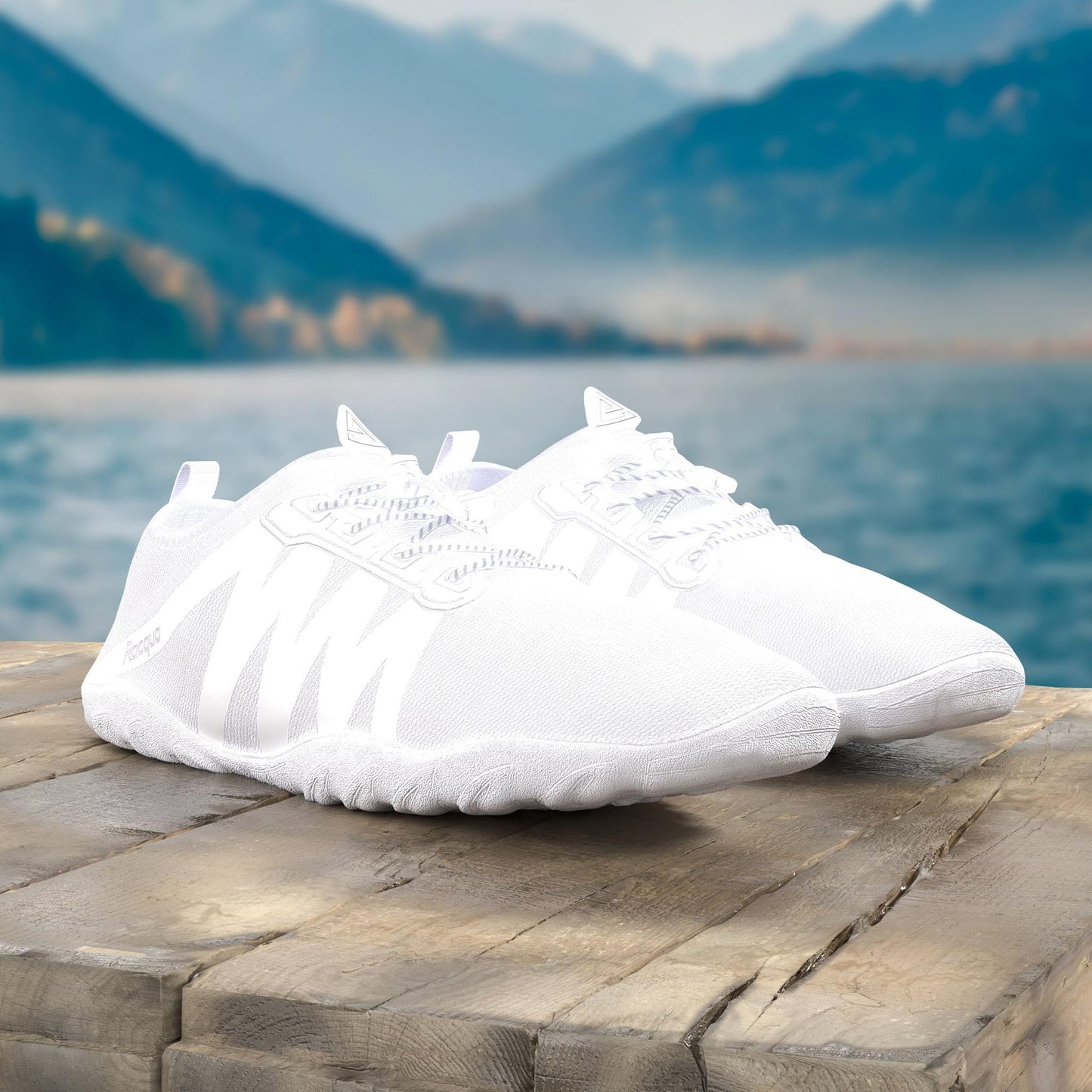 Racqua Womens Swim Water Shoes Quick Dry Barefoot Aqua Shoes Lightweight Beach Surf Diving Kayak Yoga Outdoor Sports White 7 W/6 M