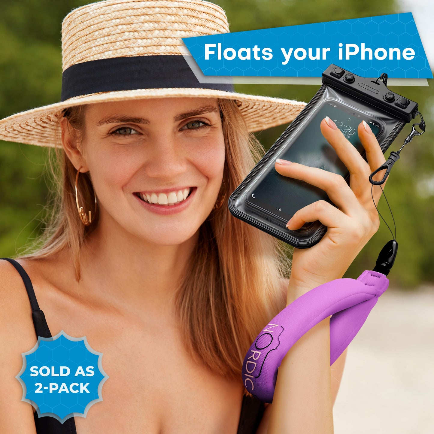 Nordic Flash Camera Float Strap (2-Pack) – Wrist Lanyard for GoPro Hero 10, 11, 12, 13, DJI Action 5 Pro, Insta360 X4, Ace Pro 2, Fujifilm, Kodak & Waterproof Cameras