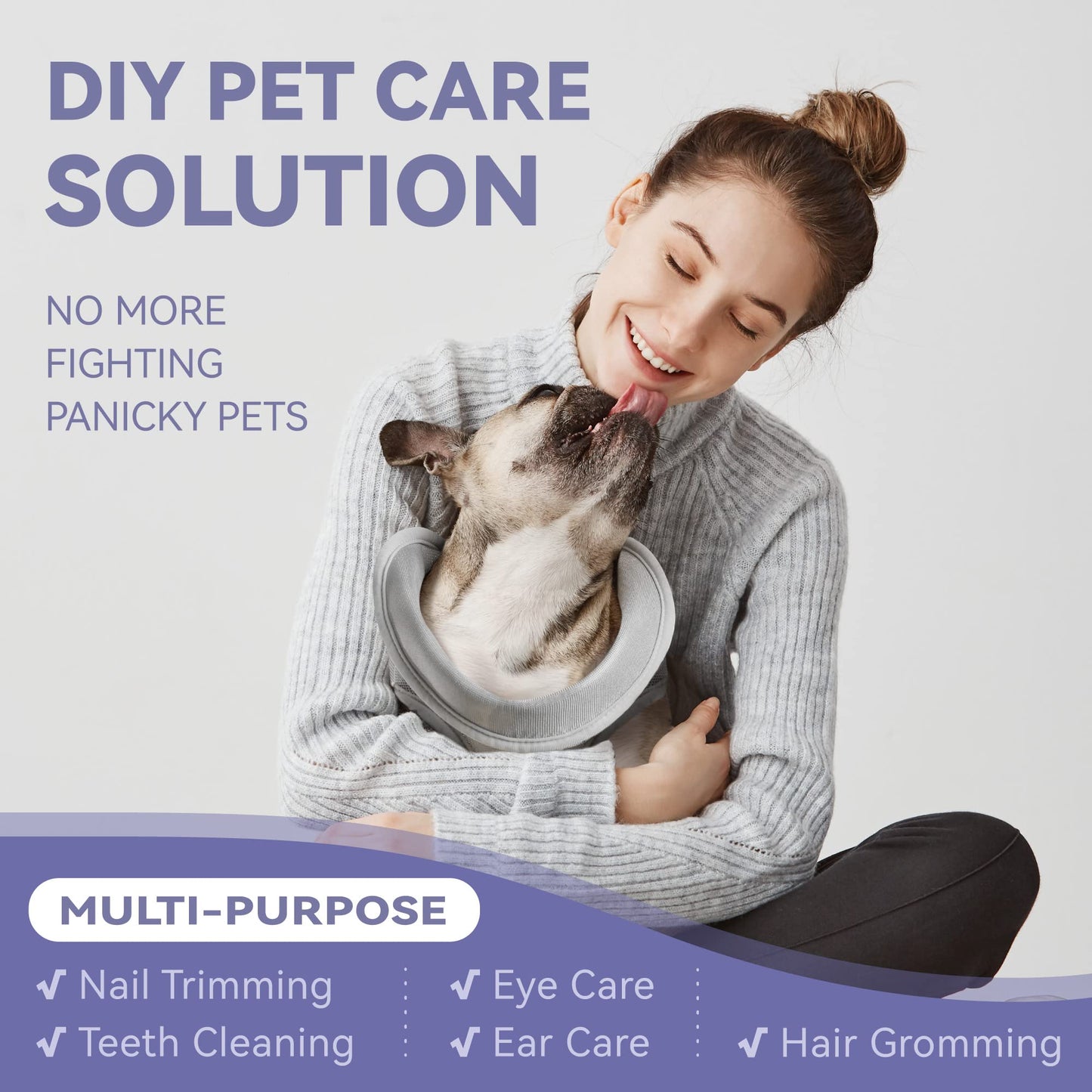 Loflaze Dog Grooming Hammock Harness for Dogs & Cats with Pet Nail Clipper Trimmer - Cat Hanger Sling for Trimming Clipping Nails- Dog Hammock Restraint Bag for Small Medium Large pet ( Grey S )