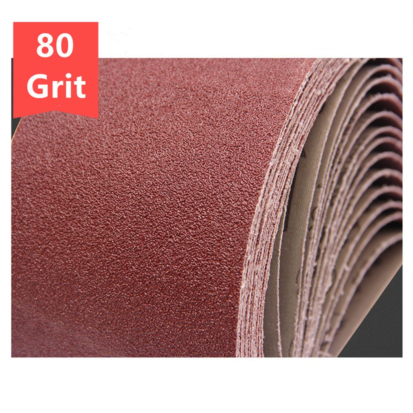 POTUINOM 3 x 21 Inch Sanding Belts 80 Grits - 10 Pack Sander Belts for Belt Sander, Best for Sanding Wood,Metal and Paint