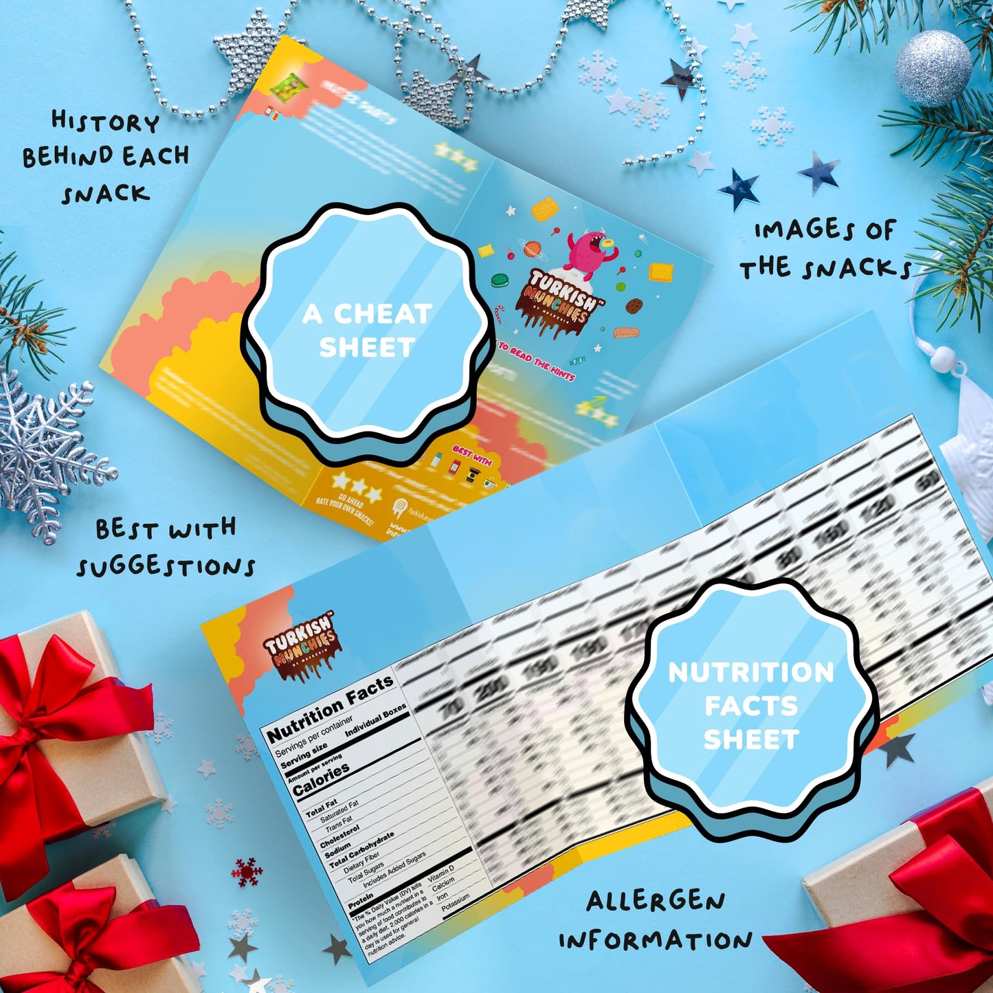 Midi International Snack Box | Premium Exotic Foreign Snacks | Unique Snack Food Gifts Included | Light Blue Space Theme | Candies from Around the World | 12 Full-Size + 1 Bonus Snacks