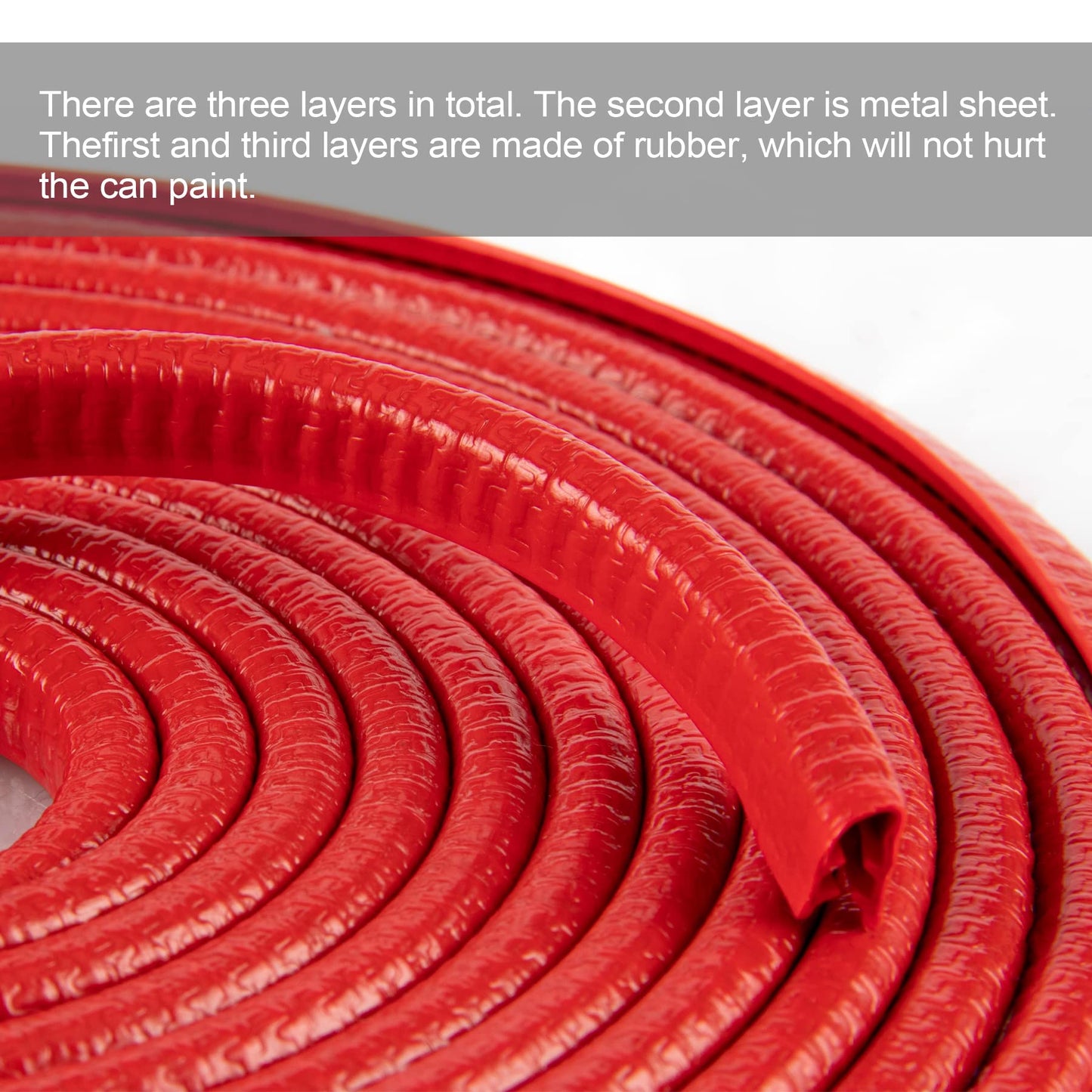 SINGARO 16.4Ft (5M) Car Door Edge Guard, No Glue Car Door Entry Guard Protective Strip, Rubber Edge Trim Car Door Protector, Applicable to Car, Truck, SUV and ATV, Car Exterior Accessories(Red)