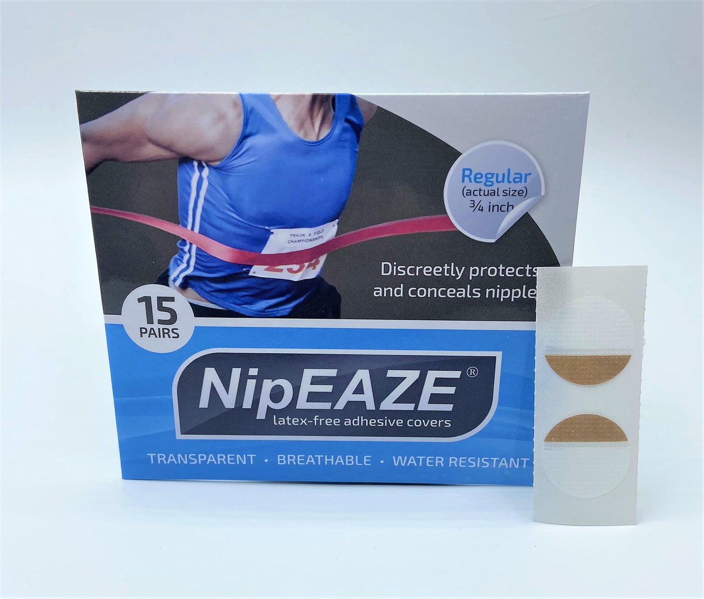 NipEaze - The Original Sports Nipple Cover - Nipple Chafing Prevention (Regular - 15pairs)