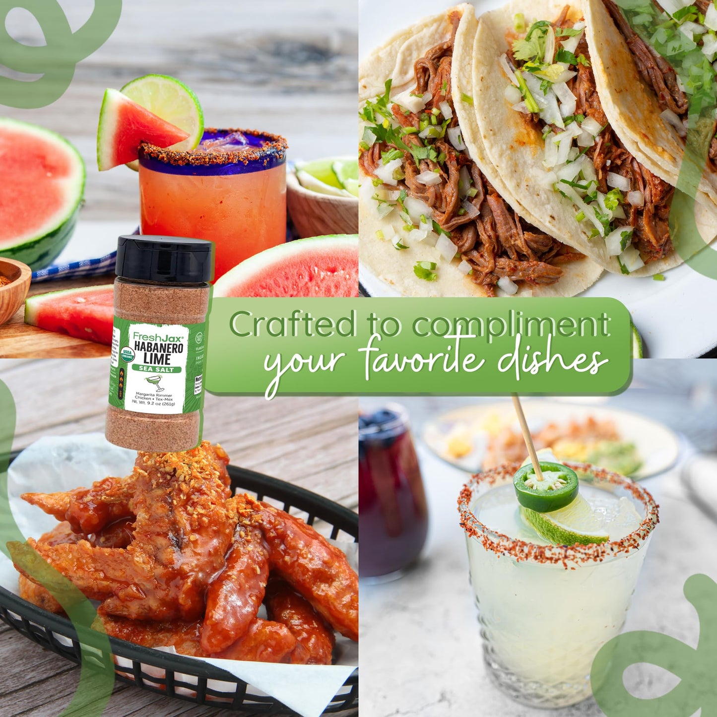 FreshJax Organic Spicy Habanero Lime Seasoning Sea Salt – 9.2 oz Hot and Sea Salt, Non‑GMO, Gluten‑Free, Keto, Paleo – No Preservatives – Bold Citrus Heat for Cocktail Rimmer