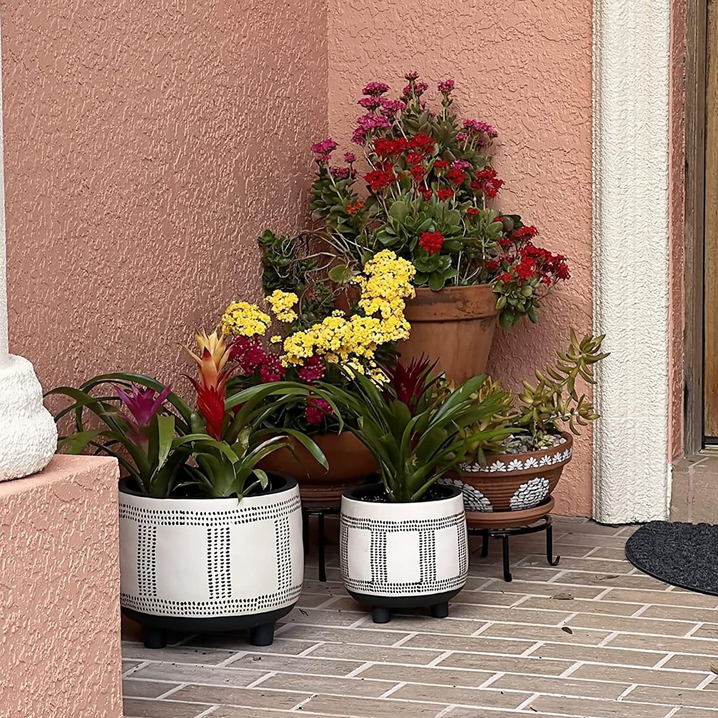 5 Pack Metal Plant Stands,Heavy Duty Potted Holder for Flower Pot,Indoor Outdoor Metal Rustproof Iron Garden Container Round Supports Rack for Planter…