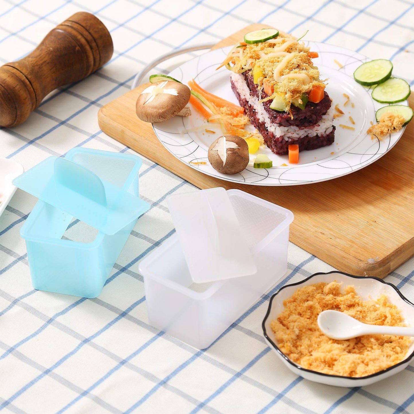 RC Non Stick Musubi Maker Press, BPA Free Sushi Making Kit Onigiri Mold, Non-Toxic Luncheon Meat Press Hawaiian Spams Musubi Maker Mold (White)