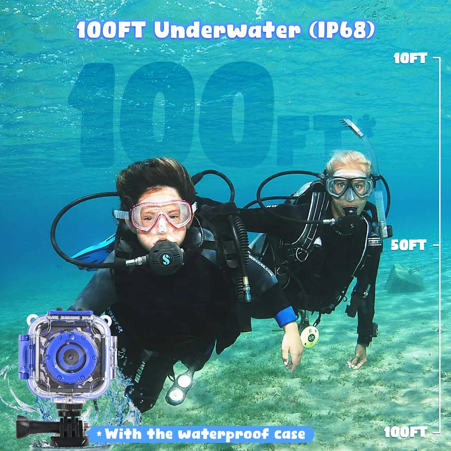 PROGRACE Kids Waterproof Camera for Boy Toys - Gifts for Boy Waterproof Digital Camera Underwater Video Camera for Kids Age 3-14 Year Old Birthday Presents with 32GB Card