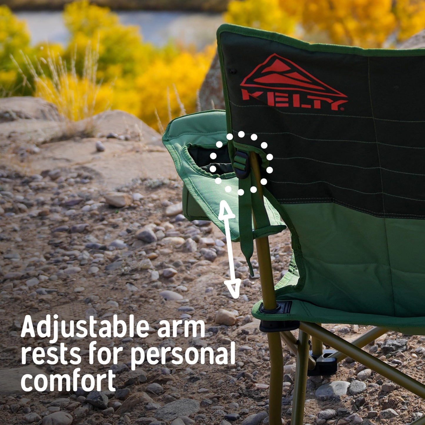 Kelty Low Loveseat Camping Chair – Portable, Folding Chair for Festivals, Camping and Beach Days, Dark Shadow/Navy