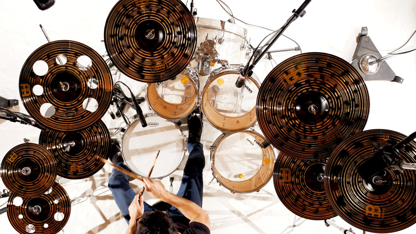 Meinl Cymbals Classics Custom Dark Expanded Box Set for Drums, 8-pc 10/12/14/16/16/18/18/20-inch, Made in Germany (CCD-ES1)