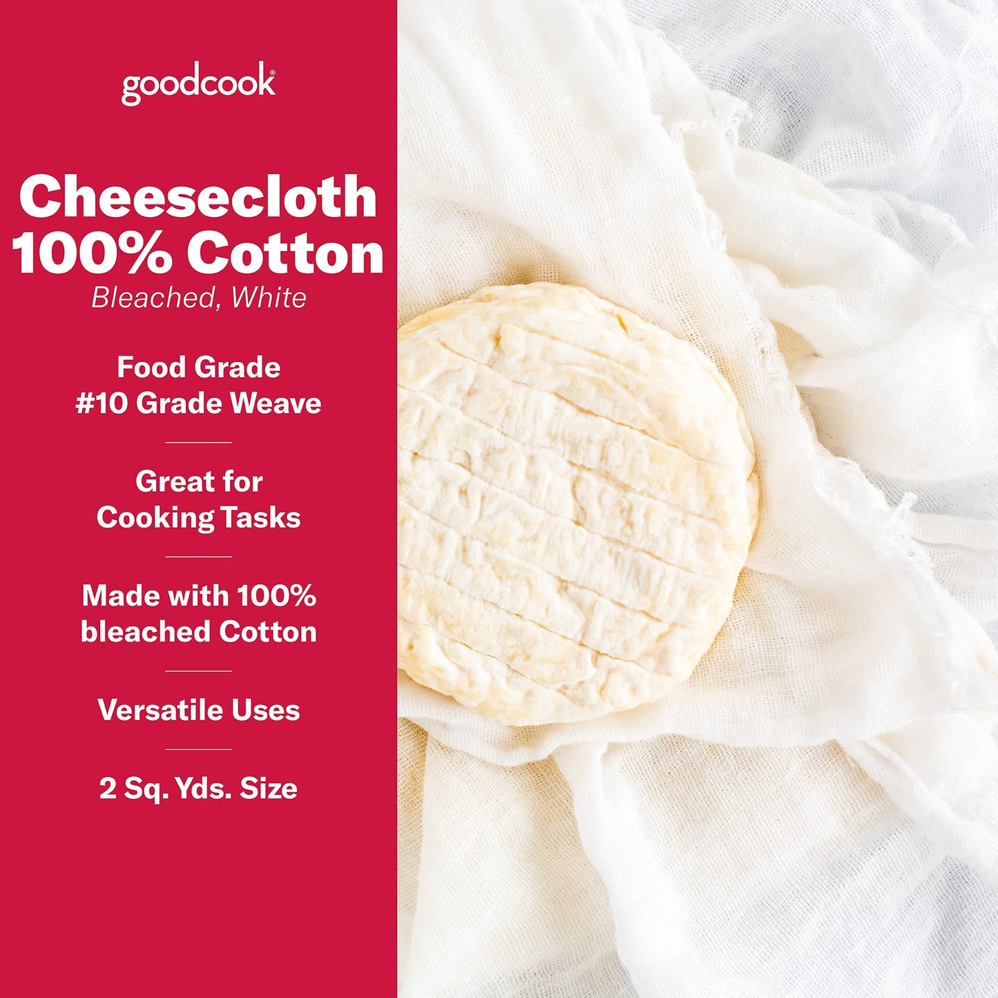 GoodCook Everyday 100% Cotton Cheesecloth, 2 square yards, Bleached