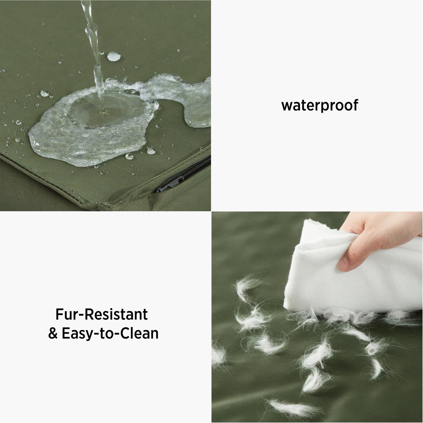 LE SURE Outdoor Waterproof Dog Beds Large Sized Dog, Orthopedic Egg Crate Foam Pet Bed with Oxford Fabric Surface and Removable Washable Cover, Pet Mat 36''x27'', Green