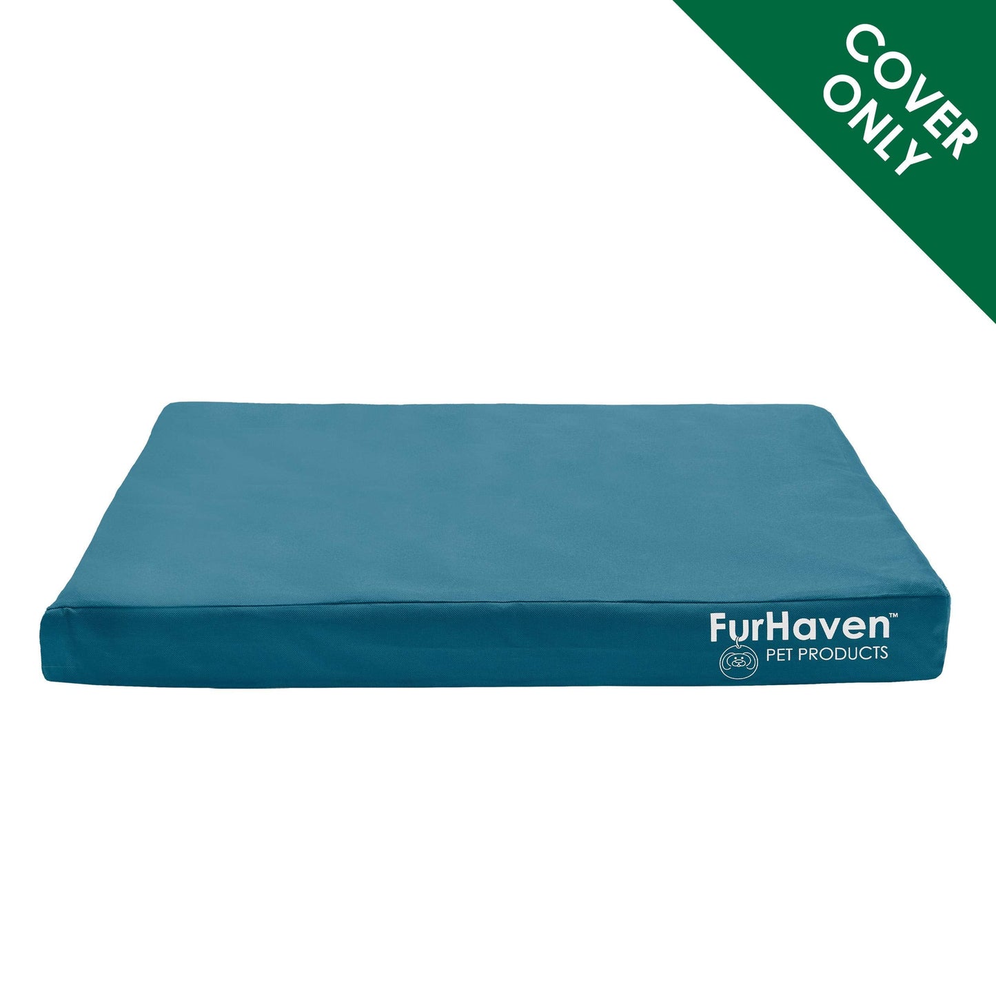 Furhaven Replacement Dog Bed Cover Water-Resistant Indoor/Outdoor Logo Print Oxford Polycanvas Mattress, Washable - Deep Lagoon, Jumbo (X-Large)