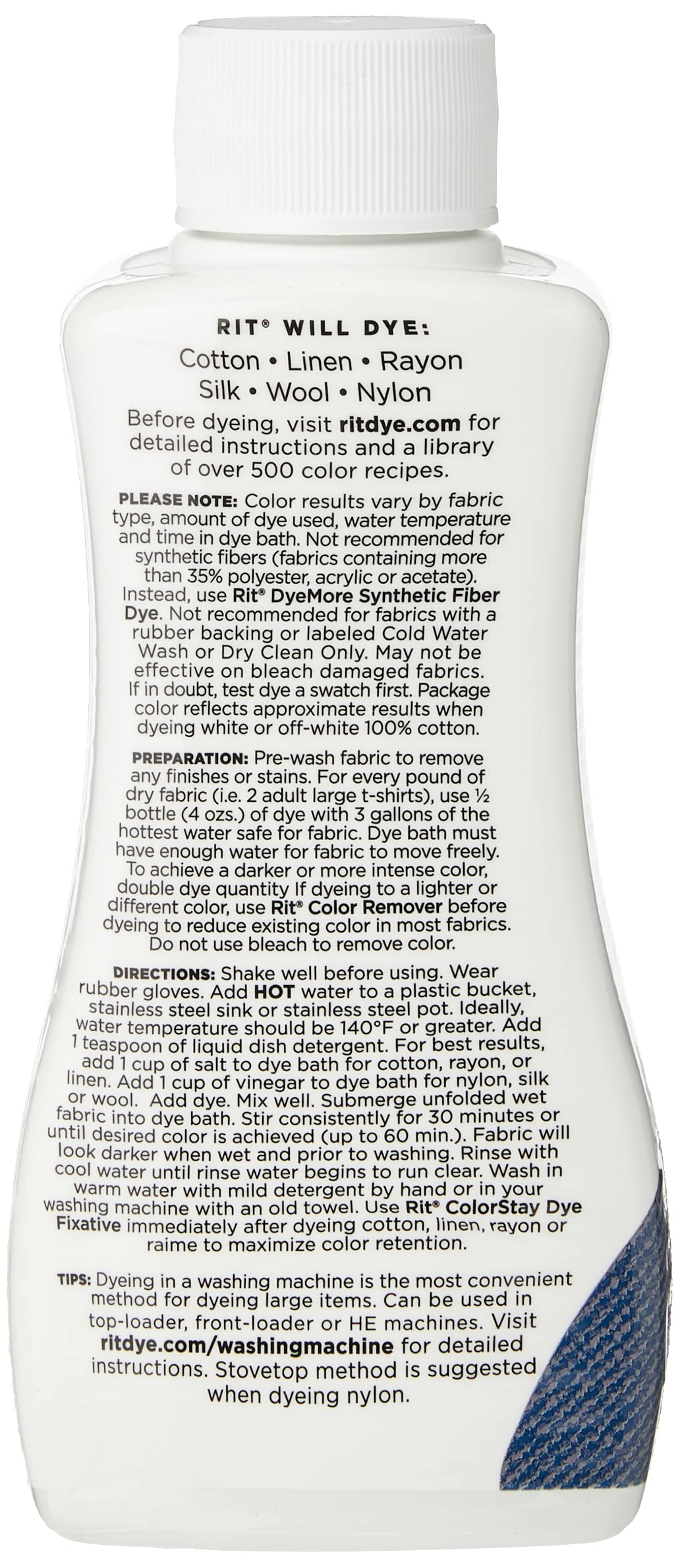 Rit Purpose Liquid Dye, Fabric, Denim Blue, 236ml