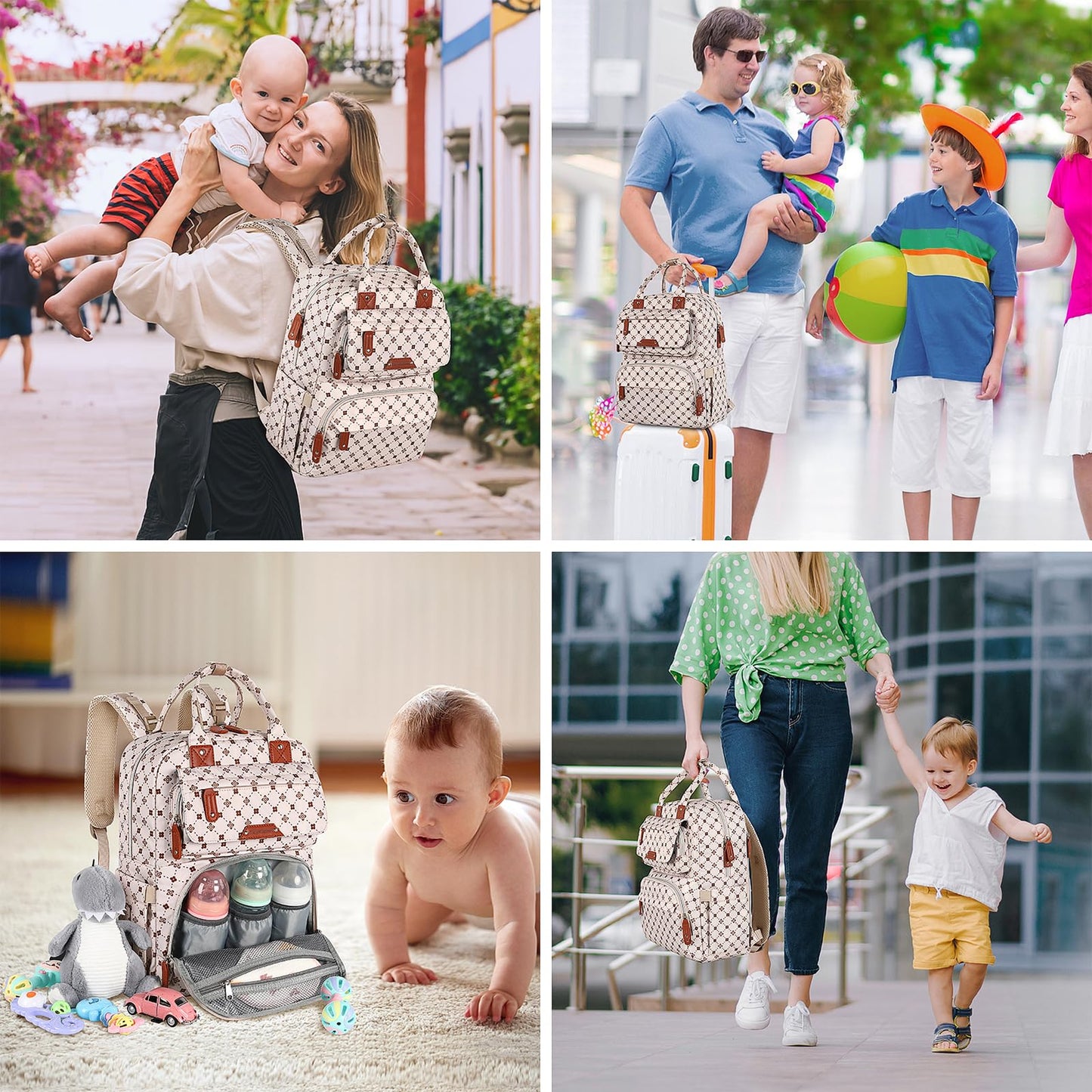 Legestori Baby Diaper Bag Backpack, Baby Bag for Girls Large Capacity with Stylish Flora, Travel Back Pack Multifunction Waterproof, Newborn Baby Registry Shower Gifts, Pink05