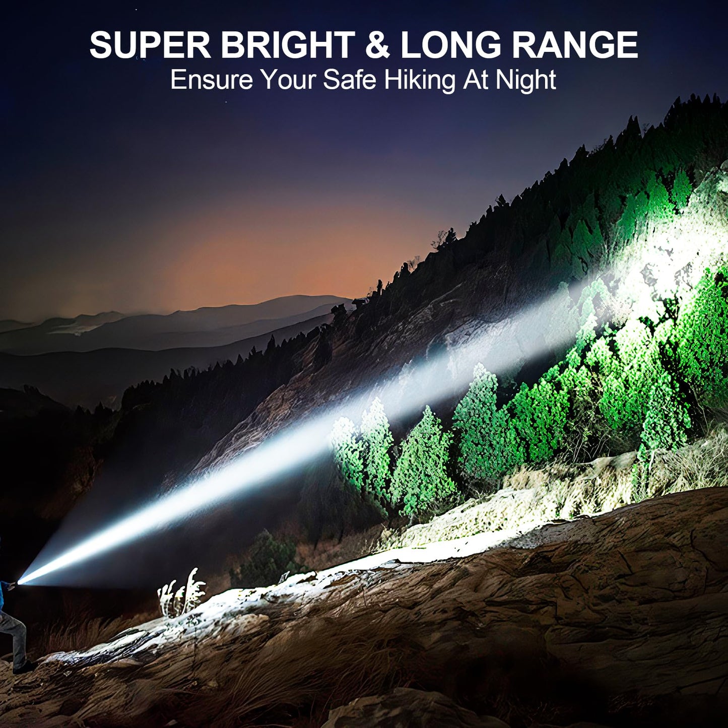 Rechargeable Flashlights High Lumens, Super Bright LED Small Powerful Tactical Flashlight with Memory Function, 6Modes Pocket Waterproof Flash Light for Camping,Emergency