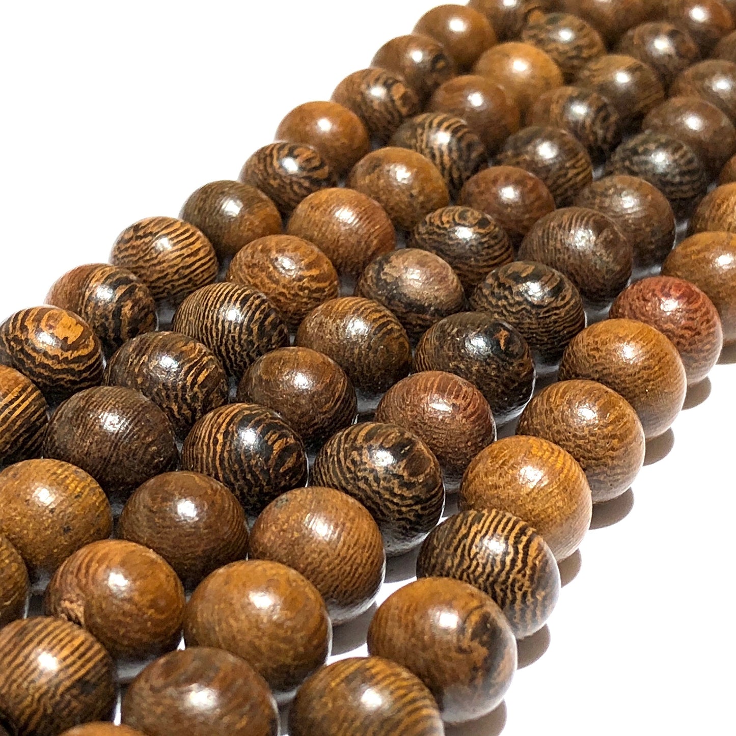 ABCGEMS Chocolate Robles Wood Beads AKA Rainforest Golden Shower Tree - Develop a Richer Color as They Absorb Oil from Your Skin (Optimal for Handmade Men's Jewelry) Light Wood Aroma Smooth Round 12mm