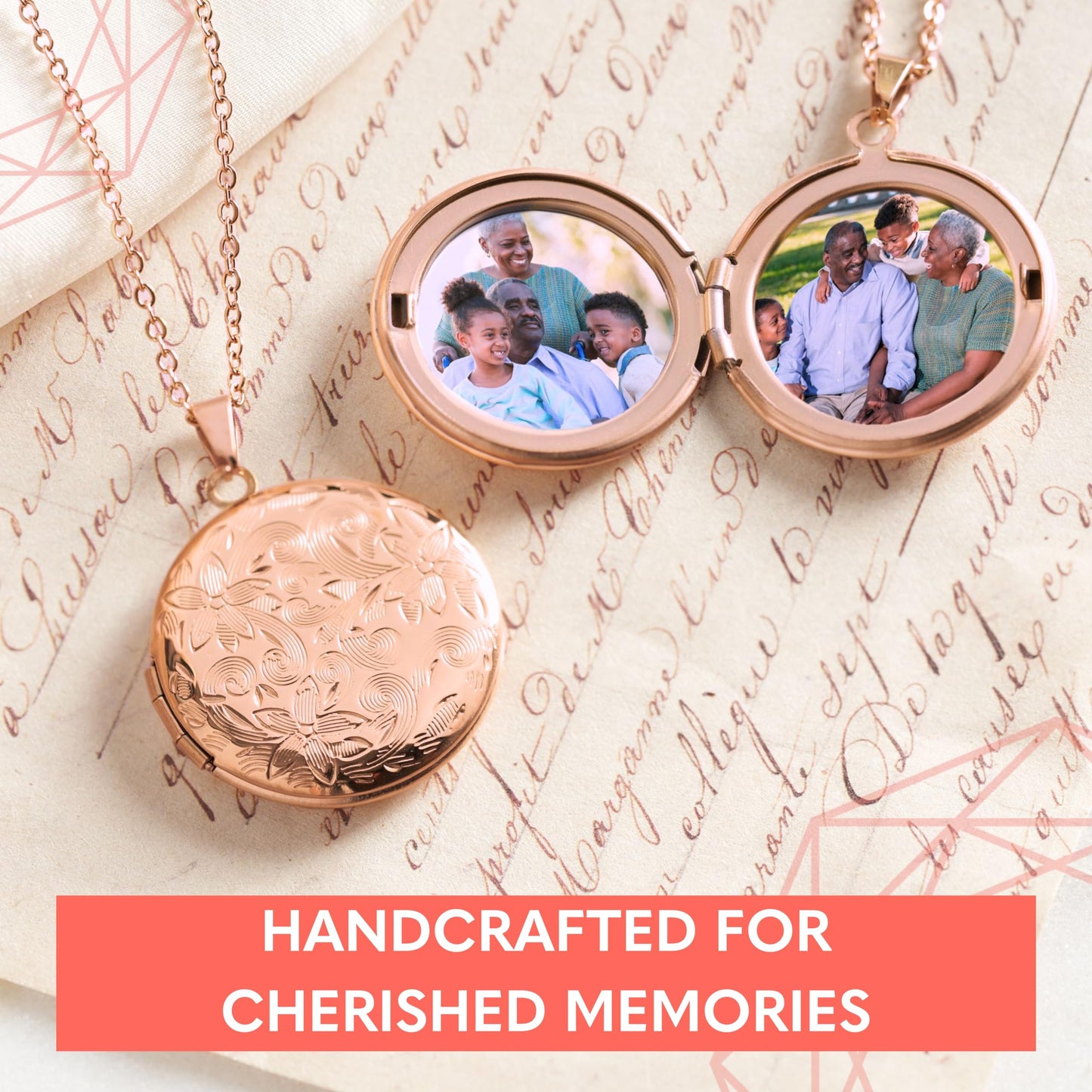 Mighty Dainty Locket Necklace for Women Girls, 18” Jewelry Chain, Picture Photo Inside, Cadenas para mujer, Personalized Custom Name Gold Locket, Customized Couples Locket, Silver, Rose Gold, Gold