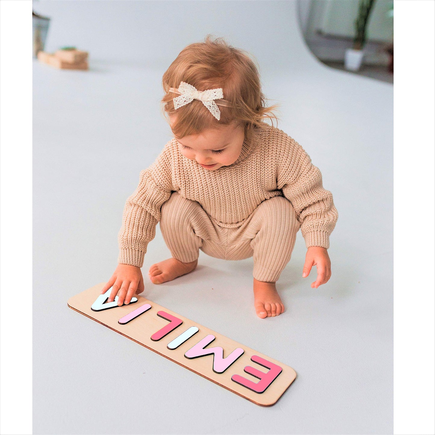 Personalized Wooden Name Puzzle for Kids Personalized Baby Name Puzzle for Toddlers Personalized Baby Gifts First Birthday Gift Wooden Puzzles Custom Toddler Learning