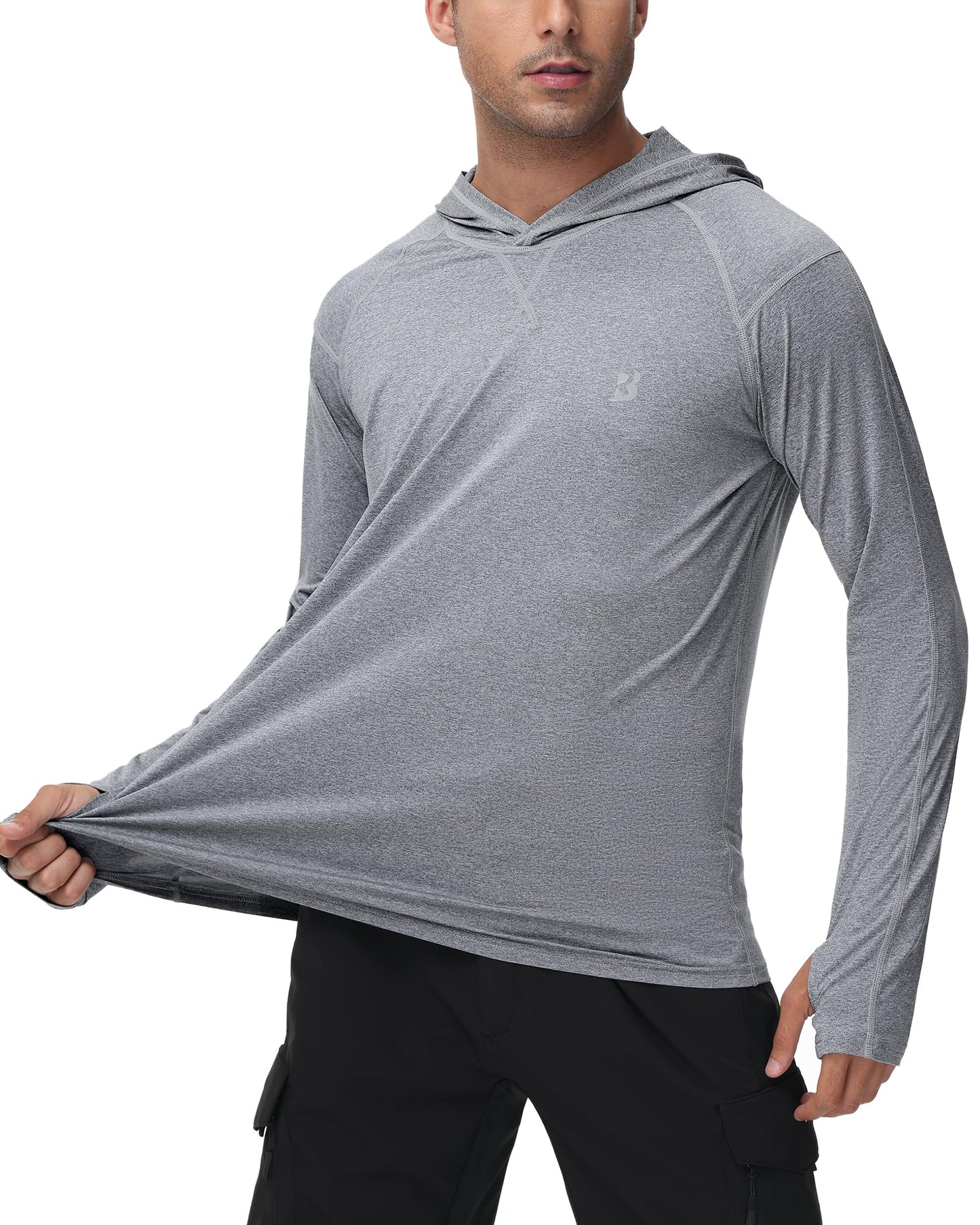 Roadbox UPF 50+ Fishing Shirts for Men Long Sleeve UV Sun Protection Hoodie Outdoor Hiking Shirts