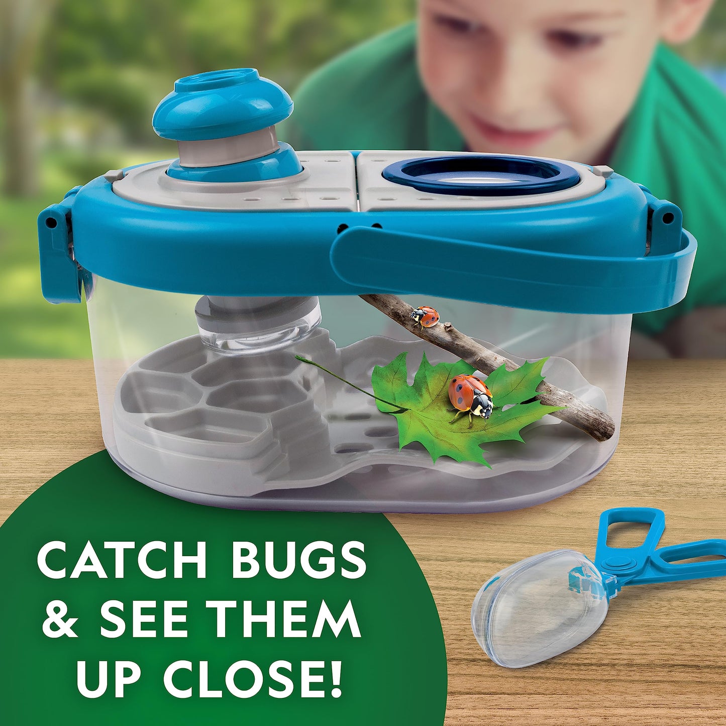 National Geographic Bug Catcher Kit for Kids - Kids Bug Habitat with Magnified Viewer, Bug Catcher, Tweezers & Learning Guide, Insect Habitat, Outdoor Toys, Kids Bug Catching Kit, Bug Box