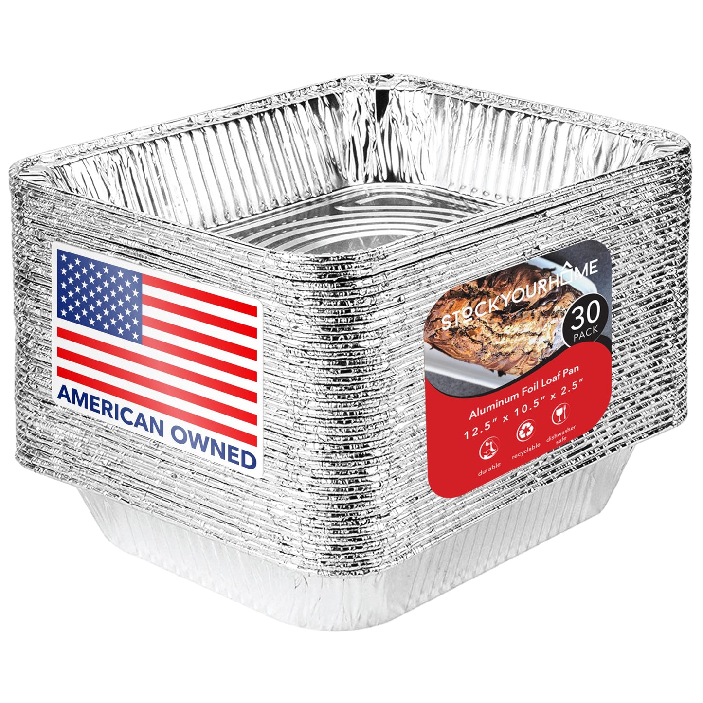 Aluminum 9x13 Disposable Foil (30 Pack) – Half Size Deep Steam Table for Cooking, Heating, Storing, Prepping Food