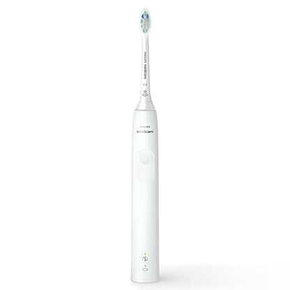 Philips Sonicare 4100 Rechargeable Electric Toothbrush, with Pressure Sensor, 2 Intensity Settings, SmarTimer and QuadPacer, 14-Day Battery Life, White, Model HX3681/23