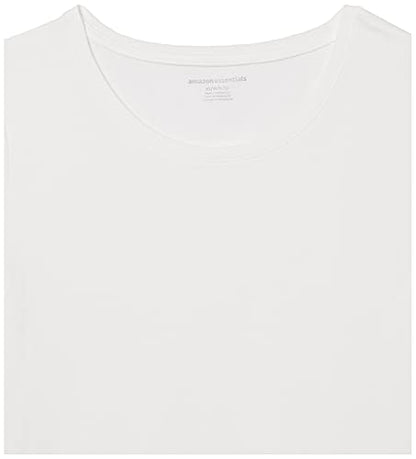 Amazon Essentials Women's Regular-Fit Short-Sleeve Crewneck T-Shirt, Pack of 2, Black/White, X-Small