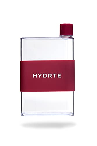 Hydrte Flat Water Bottle 16.2 oz, Leak Proof and Slim Design, The Purse Water Bottle, Cute Water Bottles made for Women and Men, BPA Free Square