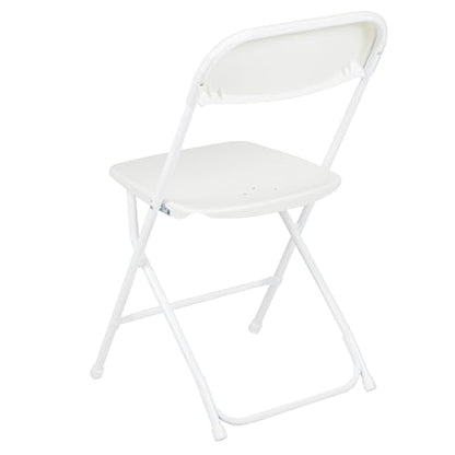 Flash Furniture Hercules Series Plastic Folding Chair - White - 4 Pack 650LB Weight Capacity Comfortable Event Chair-Lightweight Folding Chair