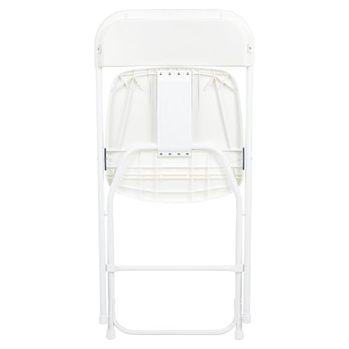 Flash Furniture Hercules Series Plastic Folding Chair - White - 4 Pack 650LB Weight Capacity Comfortable Event Chair-Lightweight Folding Chair