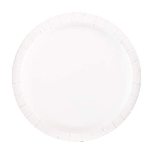 Glad Round Disposable Paper Plates for All Occasions | Soak Proof, Cut Proof, Microwaveable Heavy Duty Disposable Plates | 8.5" Diameter, 50 Count Bulk Paper Plates