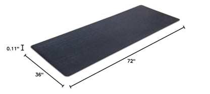 MotionTex Exercise Equipment Mat for Under Treadmill, Rowing Machine, Elliptical, Fitness Equipment, Home Gym Floor Protection, 36" x 72", Black