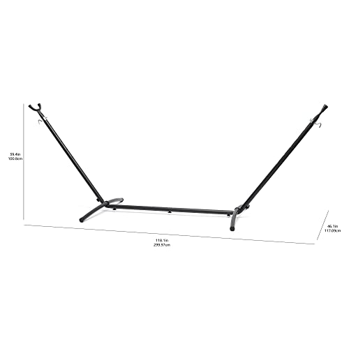 Amazon Basics 2 Person Heavy Duty Hammock Stand for Outside, Includes Portable Carrying Case, 9 foot, Black