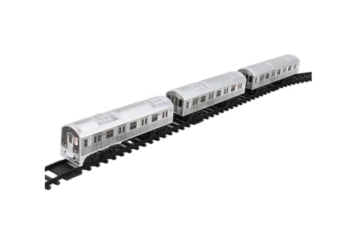 New York MTA New York City 3 Pc. Battery Operated Train Set with Track ,39" X 25",Silver