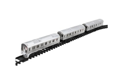 New York MTA New York City 3 Pc. Battery Operated Train Set with Track ,39" X 25",Silver