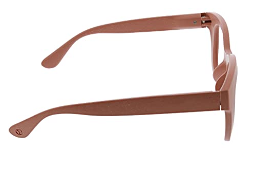 Peepers by PeeperSpecs Women's Center Stage Oversized Blue Light Blocking Reading Glasses, Blush, 51 + 0