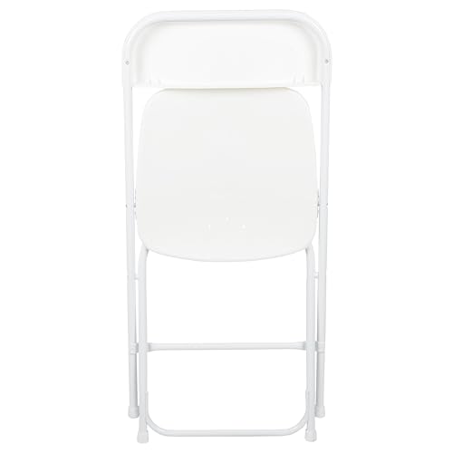 Flash Furniture Hercules Series Plastic Folding Chair - White - 4 Pack 650LB Weight Capacity Comfortable Event Chair-Lightweight Folding Chair