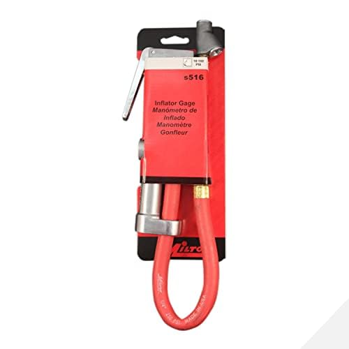 New & Improved - Tire Inflator Gauge with Dual Head Straight Foot Air Chuck 15” Air Hose 10-160 PSI (Box of 5)