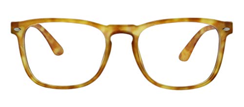 Peepers by PeeperSpecs unisex adult Dylan Focus Blue Light Filtering Reading Glasses, Honey Tortoise, 53 mm US