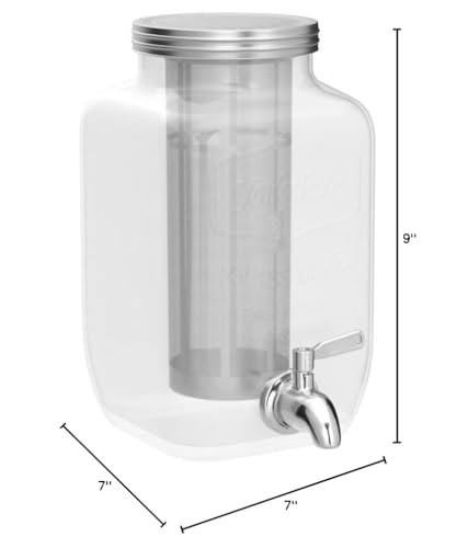 Original Grind Coffee Co.,1 Gallon Cold Brew Coffee Maker,Easy Pour Stainless Steel Spigot Tap,Extra Thick Glass Pitcher Brewing System Iced Coffee Maker,Refrigerator Safe Storage