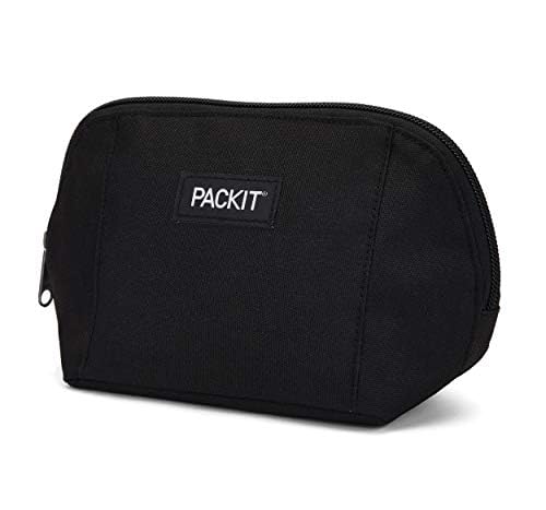 PackIt Freezable Snack Bag, Black, Built with EcoFreeze Technology, Foldable, Reusable, Zip Closure Locks in Cool Dry Air, Great for All Ages, and Fresh Snacks On the Go