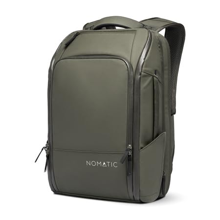 NOMATIC 14L Travel Pack - Water Resistant Laptop Bag - TSA-Ready Expandable Backpack (Olive)