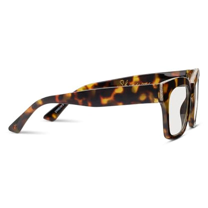 Peepers by PeeperSpecs Oprah's Favorite Women's Shine On Square Blue Light Blocking Reading Glasses - Tortoise +2.00